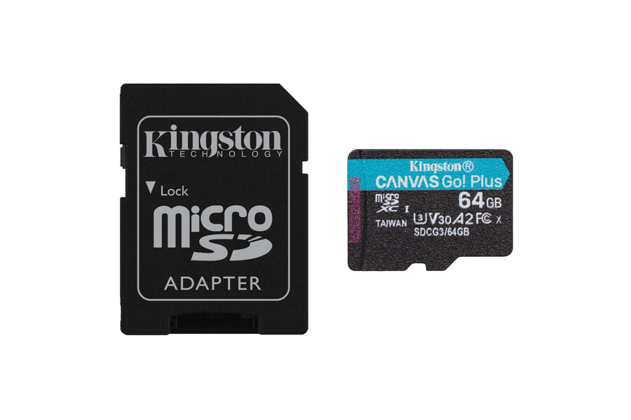tarjeta microsd plus kingston canvas go de 64 gb
