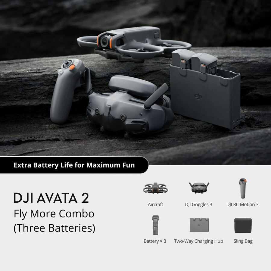 paquete fly more dji avata 2 tres baterías
