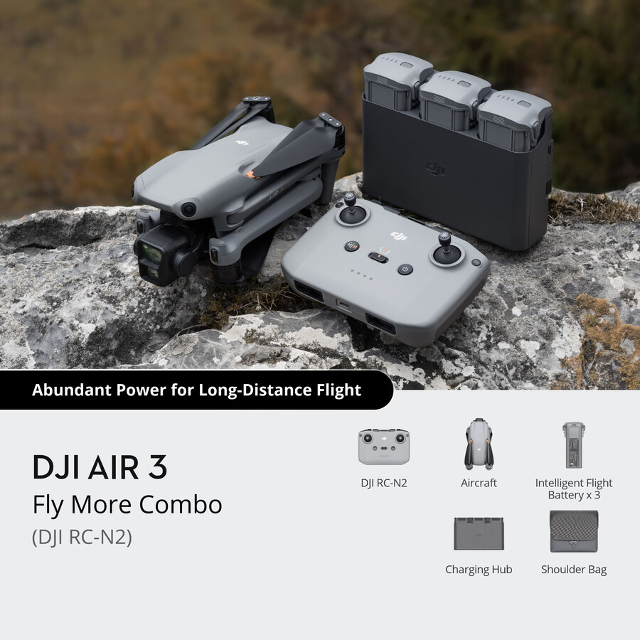 paquete dji air 3 vuela más dji rc-n2