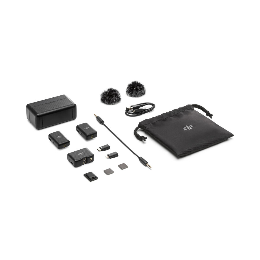 micrófono dji 2 tx 1 rx estuche de carga
